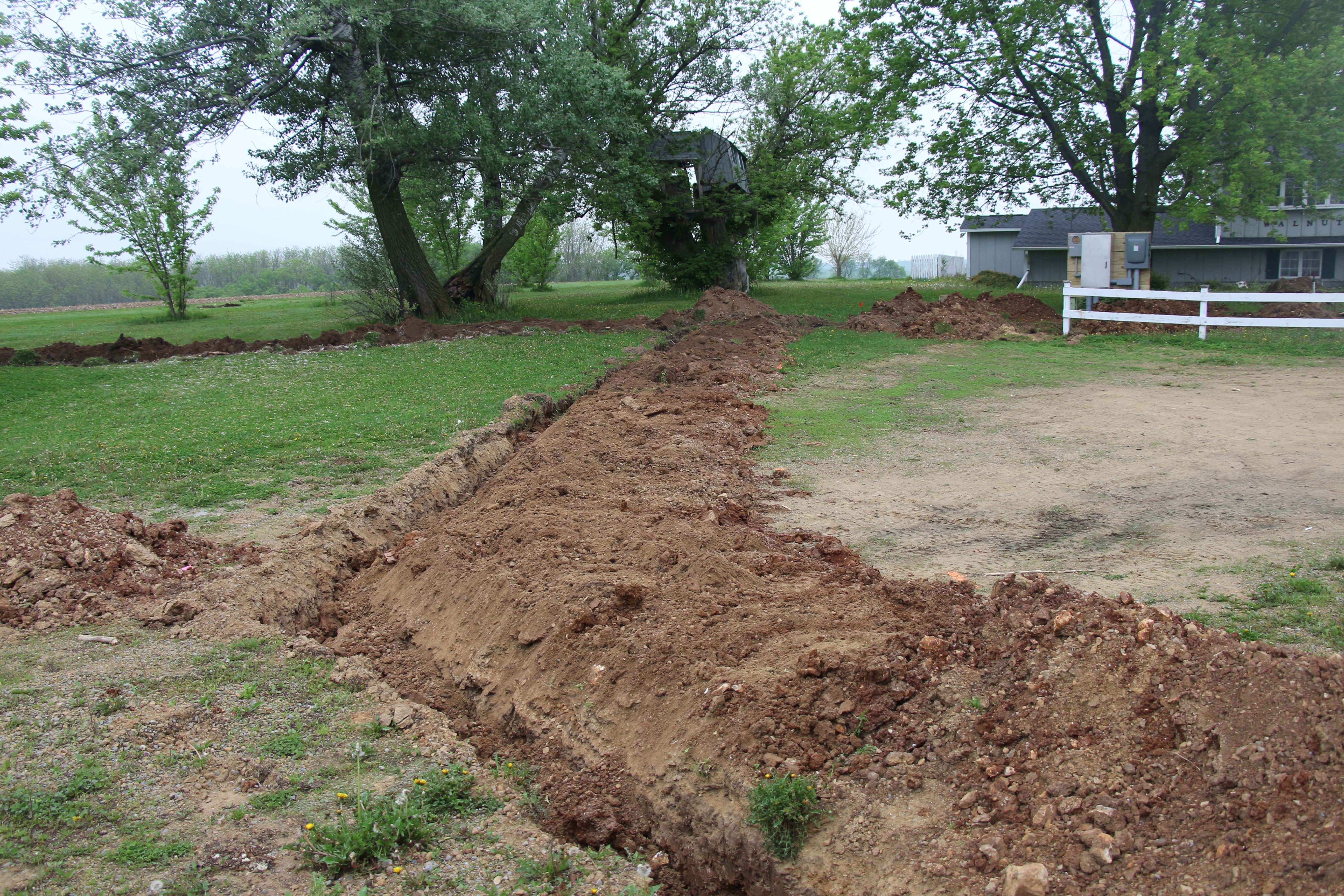 Trench to barn